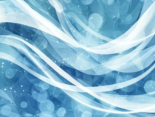 Poster - Dynamic waves of blue abstract art digital medium contemporary design fluid motion aesthetic perspective visual harmony for modern spaces