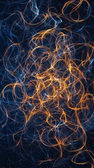 Fototapete - Dynamic light trails creating abstract patterns digital art vibrant colors dark background artistic perspective modern concepts