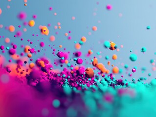 Fototapete - Dynamic color explosion abstract art digital creation vibrant environment close-up view artistic concept
