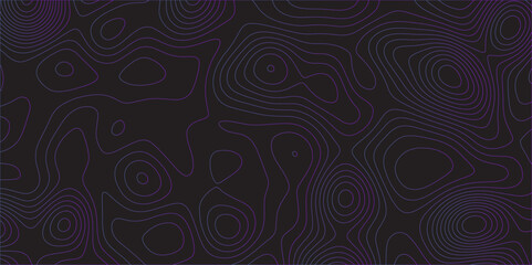 Poster - Abstract black colorful gradient Topographic line map pattern background. Contour elevation topographic and textured Background Modern design with black background with topographic wavy Patte and dot	