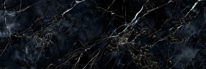 Poster - Black marble texture background with intricate patterns and textures