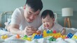 © Paulius - Bonding Through Play: Promoting Learning and Love in a Bedtime Setting - A Heartwarming Story of an Asian Parent and their Child with Down Syndrome