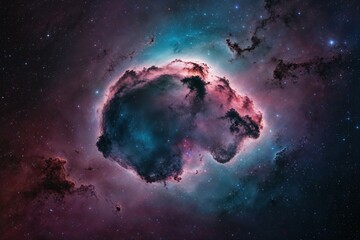 isolated nebula cloud in celestial space background