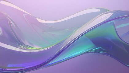 Poster - Flowing gradient transparent multilayer glass background, 3d rendering.