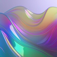 Poster - Flowing gradient transparent multilayer glass background, 3d rendering.