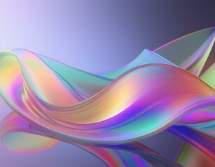 Poster - Flowing gradient transparent multilayer glass background, 3d rendering.