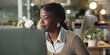 © peopleimages.com - Black woman, laptop and global communication in office, email client and online to update website. Female person, journalist and chat to contact for quote in workplace, news and reporter for article