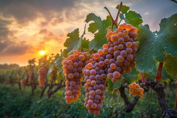 Sticker - Fresh grapes hanging from a vine, perfect for snacking or cooking