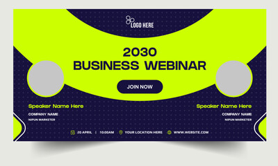 Wall Mural - digital business yearly conference digital webinar banner template design, online meeting banner des
