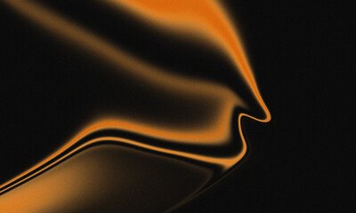 Leinwandbilder - Abstract artwork featuring a flowing, orange liquid form against a dark background. 