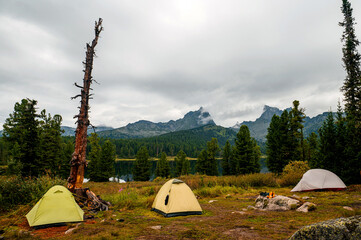 tent camp in the mountains