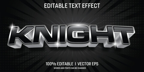 Fototapete - editable knight vector 3d text effect with modern style design