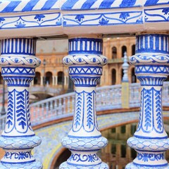 Wall Mural - Sevilla, Spain - Plaza de Espana ceramic detail