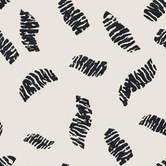 Poster - Minimal Animal Print Pattern for Fabric Design Featuring Abstract Black Shapes on Light Background, Ideal for Textiles, Wallpaper, and Home Decor Projects