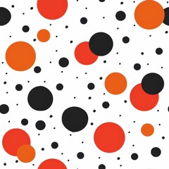 Poster - Seamless Minimal Grumichama Pattern Featuring Vibrant Circles on a White Background for Fabric and Textile Design Applications