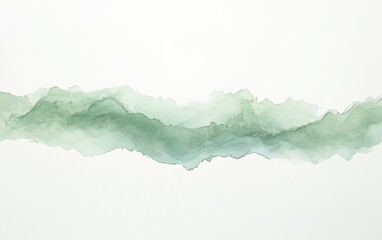 Poster - Elegant Minimalist Abstract Watercolor Stroke in Soft Green Tones Capturing the Essence of Serenity and Natural Beauty for Artistic Themes