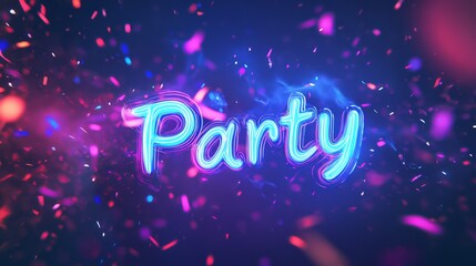 Poster - Party label in colored background 