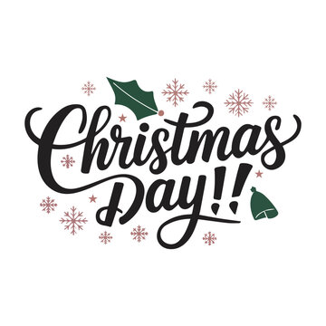  Festive Christmas day typography design with holiday icons
