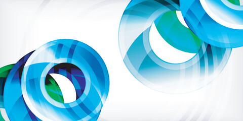 Aufkleber - Bright colorful circles with light effects. Abstract background