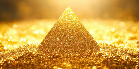 Poster - A gold pyramid is sitting on a pile of gold