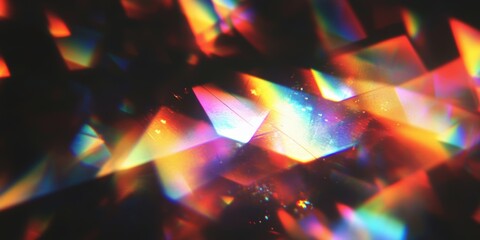 Poster - vivid light reflections and colorful patterns in abstract crystal design capturing the essence of ra