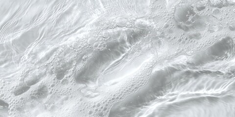 Poster - Bubbles and White Foam Texture on Water Surface with Soft Ripples and Gentle Waves Creating a Calm and Serene Natural Background