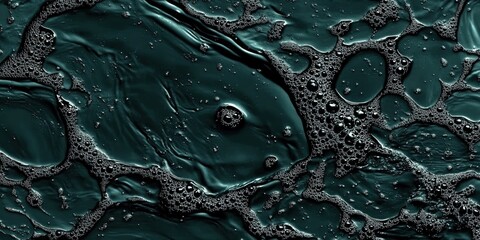 Poster - abstract dark liquid surface with bubbles and ripples creating a mesmerizing and dynamic texture, pe
