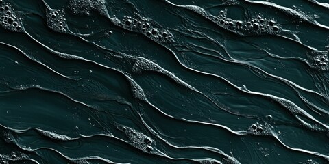 Poster - abstract dark texture with flowing lines and bubbles creating a dynamic and visually striking backgr