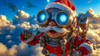 © OLHA - A man dressed as a santa claus in a space suit and goggles