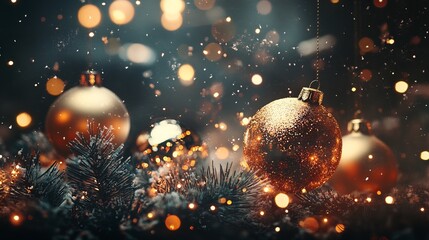 Wall Mural - festive new year’s eve celebration background featuring sparkling golden fireworks, glowing lights, 