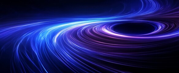Poster - Black hole background with blue halo