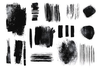 Wall Mural - Collection of Brush Strokes ,Vector Grunge Brushes ,Dirty textures of banners, boxes, frames, Painted objects isolated on white background