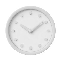 Wall Mural - white clock 3d render icon isolated on transparent background cutout