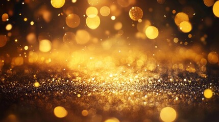 Wall Mural - luxury new year background with golden particles and glittering sparks featuring elegant light effec
