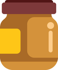 Sticker - Closed glass jar containing a brown substance, ideal for representing food products or other goods