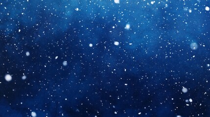 Wall Mural - elegant navy blue night sky background with gently falling snowflakes, perfect for creating winter-t