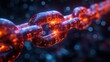 © adiar - A glowing chain of linked digital data, suggesting strength and security.