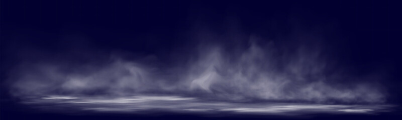 Poster - Smoke on dark atmospheric background with low fog drifting across ground soft gradients .