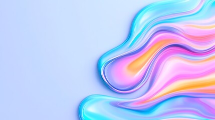 Poster - Abstract Pastel Swirls Fluid Paint, Colorful Waves, Vibrant Design, Smooth Curves, Liquid Art, Brigh