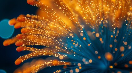 Wall Mural - vibrant new year celebration background featuring bright orange fireworks against a deep blue night 