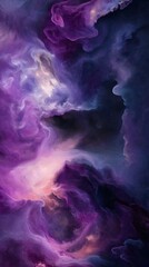 Cosmic Swirls Purple Nebula Galaxy Abstract