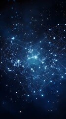 Poster - Glowing Blue Network on Dark Background