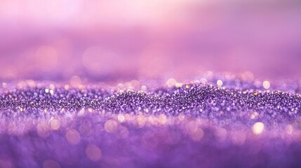 Wall Mural - new year abstract background featuring purple glossy sand with brassy glitters, selective focus, and