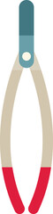 Poster - Drawing compass tool icon in flat style with a blue top and red bottom, isolated on a white background