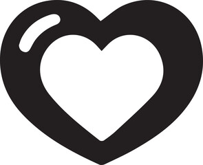 Poster - heart shaped black and white illustration