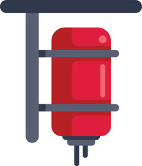 Poster - red electric water heater is hanging on a wall, providing hot water for residential or commercial us