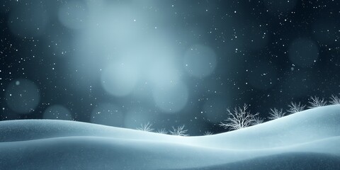 Poster - Snow-covered hills with a snowy sky