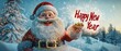 © Ytnart - A cheerful Santa Claus greeting the New Year amidst a snowy landscape, spreading joy and festive spirit.