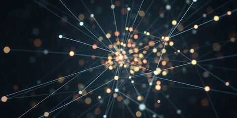 Poster - Abstract network with glowing dots.