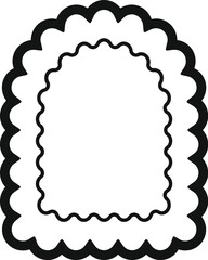 Poster - scalloped edges form a double square frame, providing a stylish border for various design applicatio